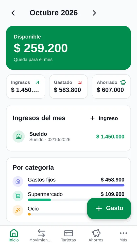 Inicio en el celular